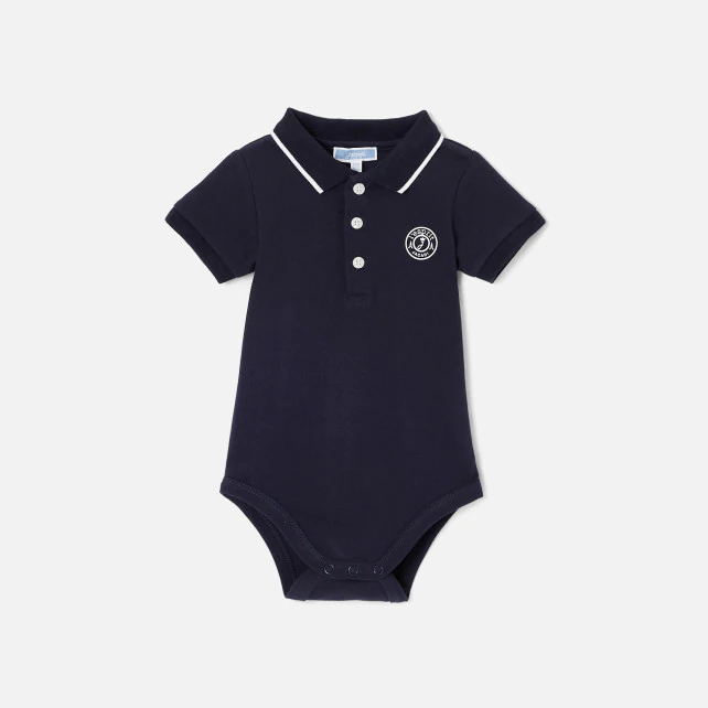 Toddler boy polo shirt collar bodysuit