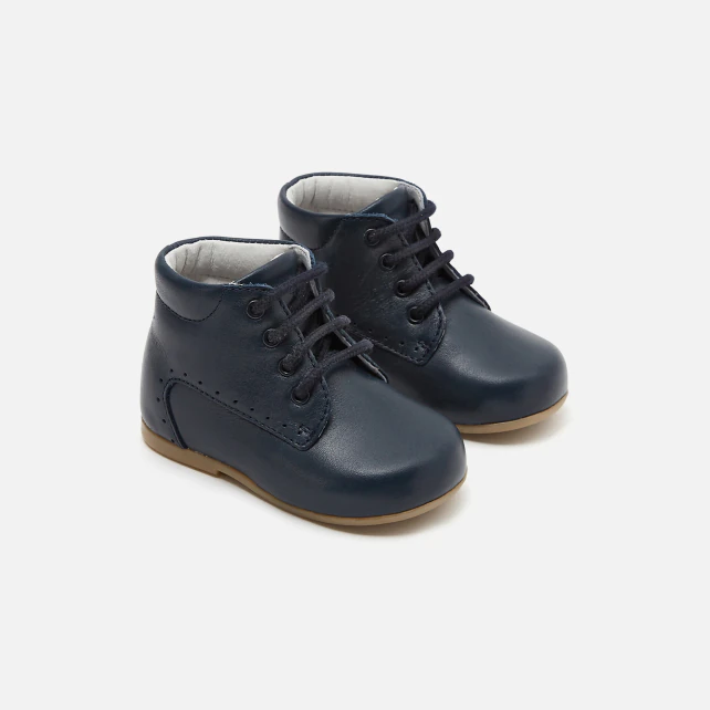 Unisex smooth leather pre-walker ankle boots