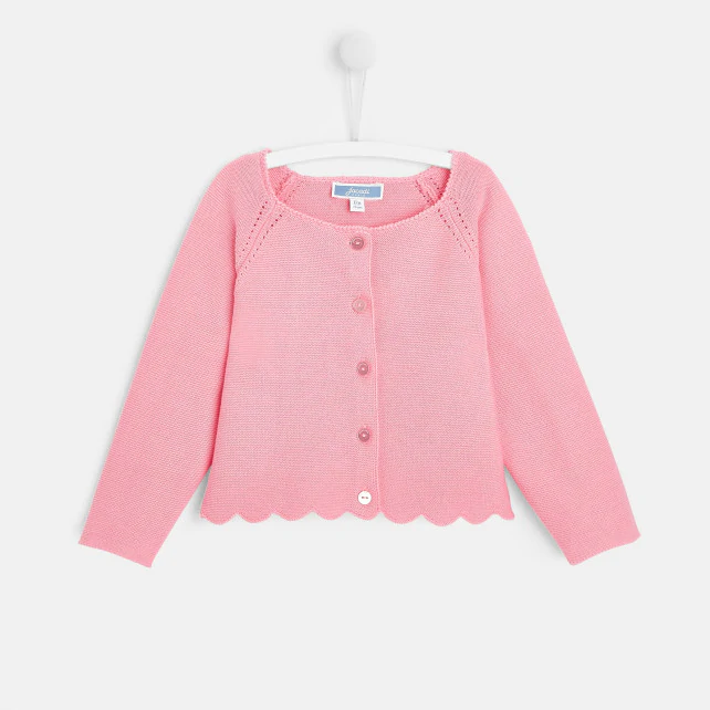 Toddler girl garter stitch cardigan