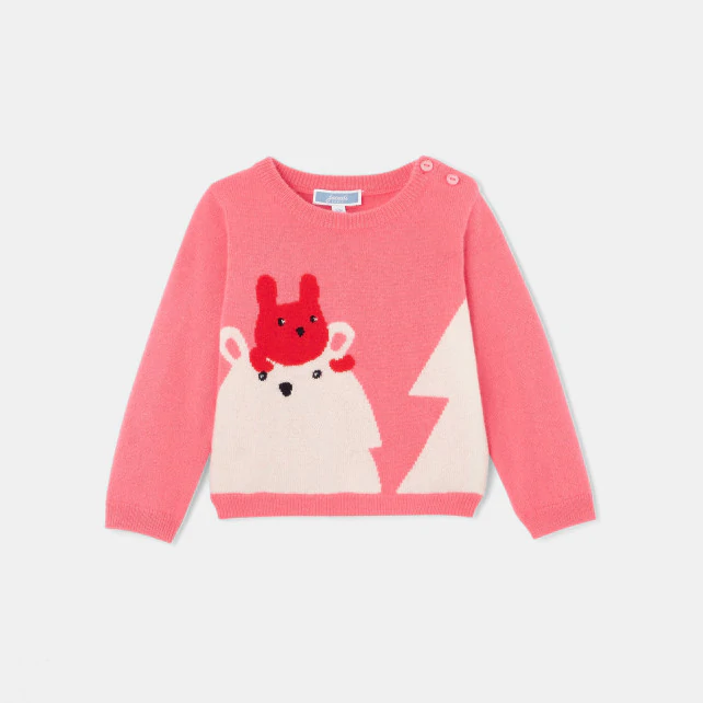 Toddler girl Intarsia motif jumper