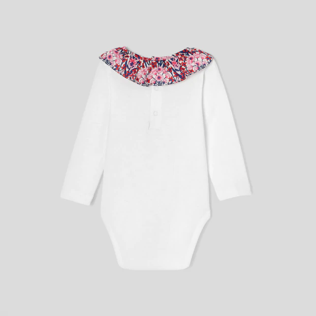 Toddler girl bodysuit with Liberty collar