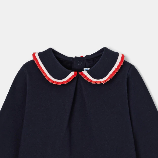 Toddler girl sweatshirt with Peter Pan collar