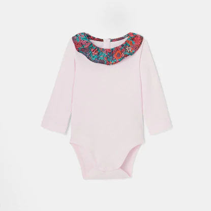 Toddler girl bodysuit with Liberty collar