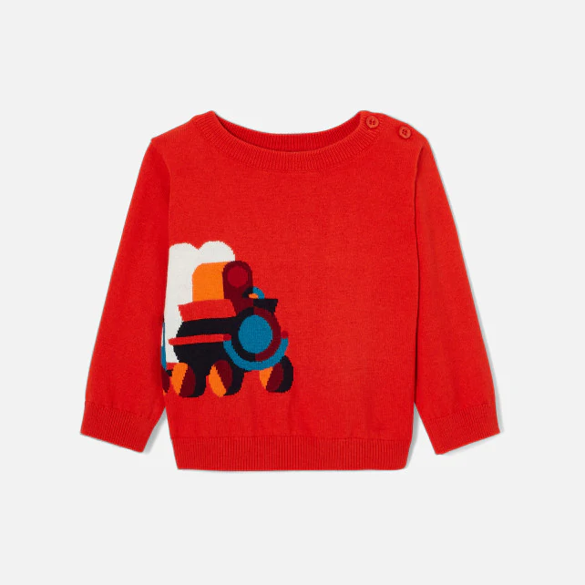 Toddler boy Intarsia locomotive jumper