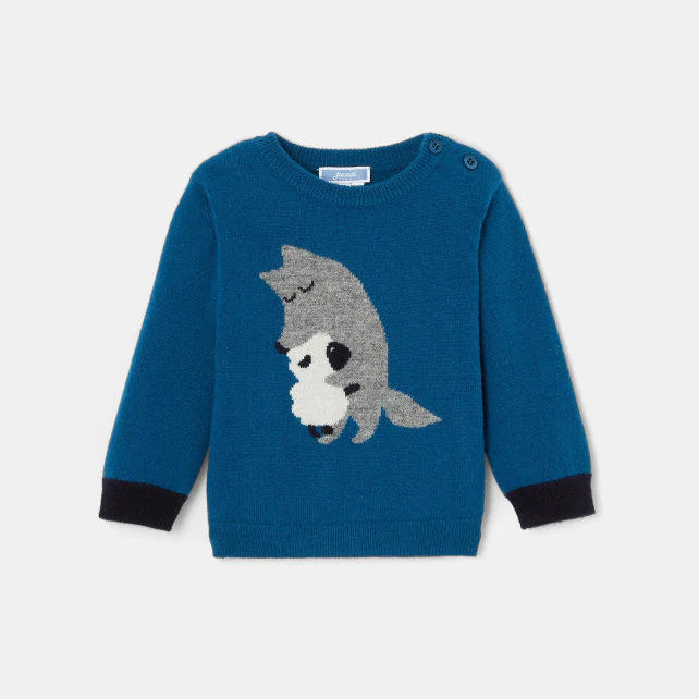 Toddler boy Intarsia animals jumper