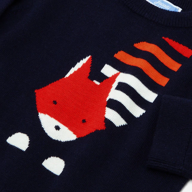 Toddler boy Intarsia fox jumper