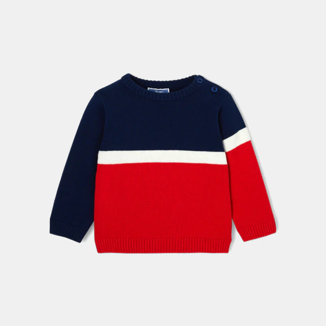 Toddler boy colour block jumper