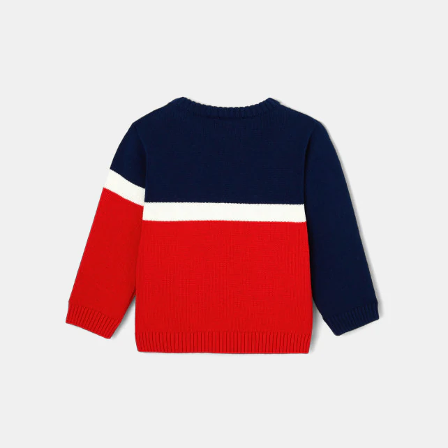 Toddler boy colour block jumper