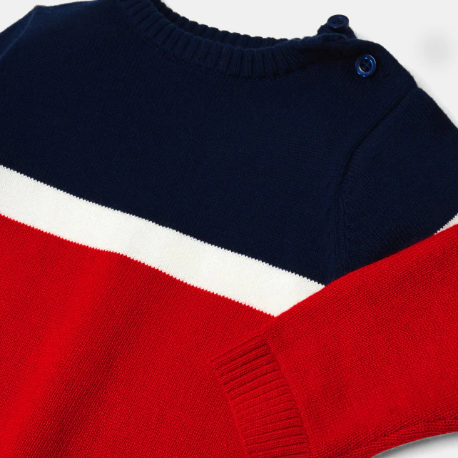 Toddler boy colour block jumper