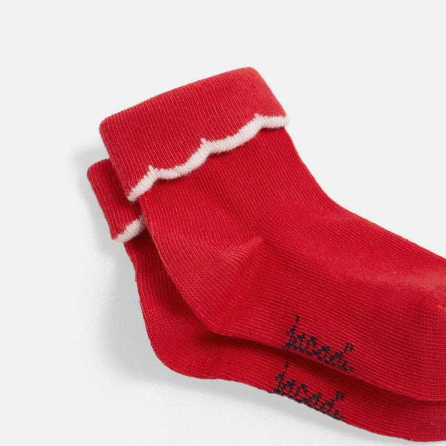 Toddler girl socks with cuffs