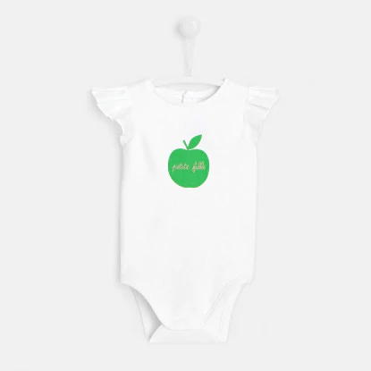 Baby girl bodysuit with apple motif