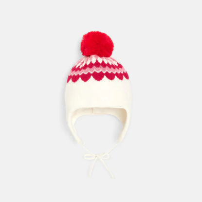 Toddler girl pompom hat