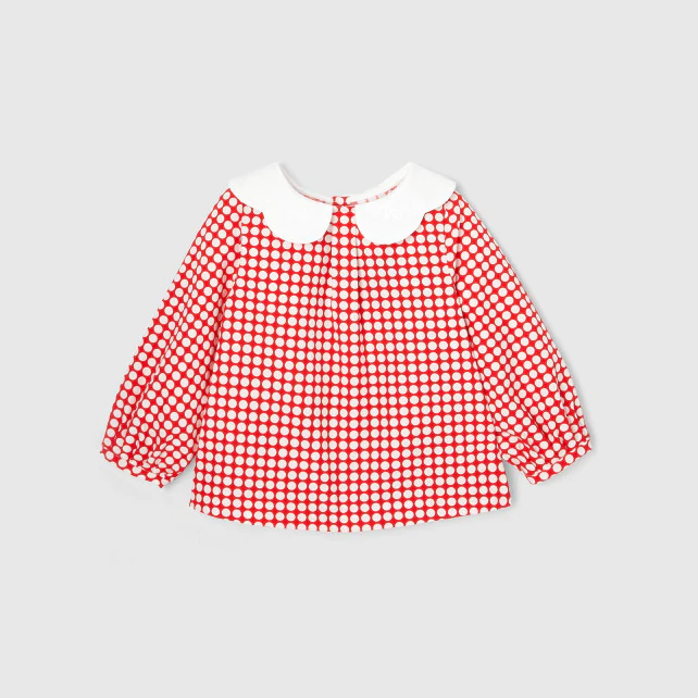 Toddler girl polka dot blouse