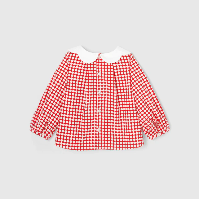 Toddler girl polka dot blouse