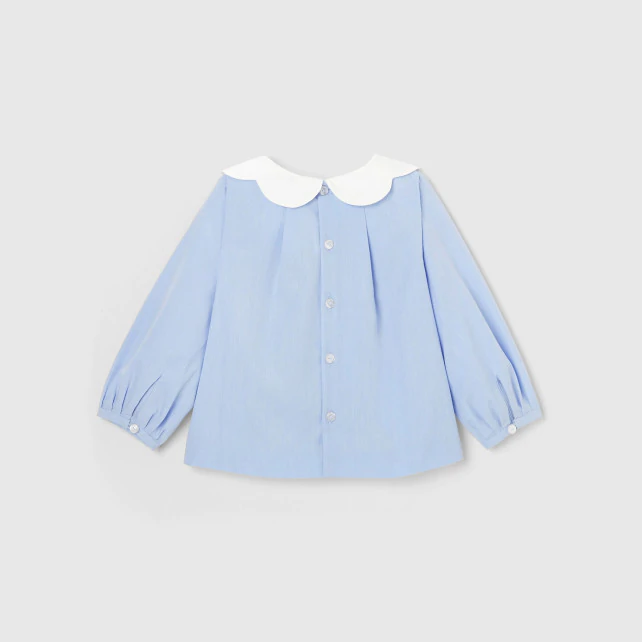 Toddler girl cotton fil-à-fil blouse