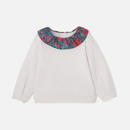 Toddler girl sweatshirt with Liberty collar