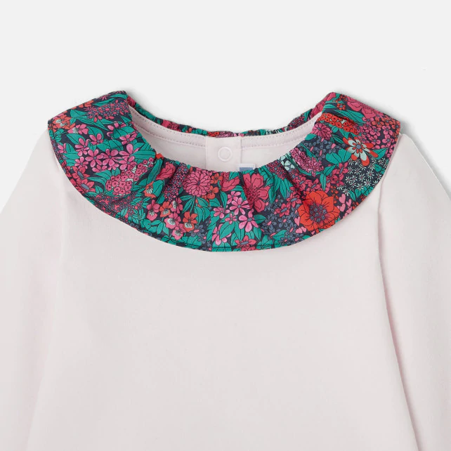 Toddler girl sweatshirt with Liberty collar