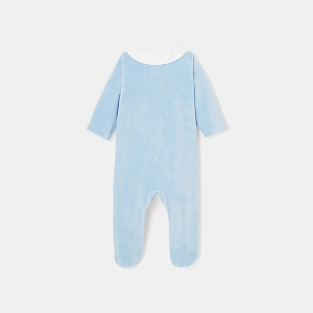 Baby boy loop velvet footed pyjamas