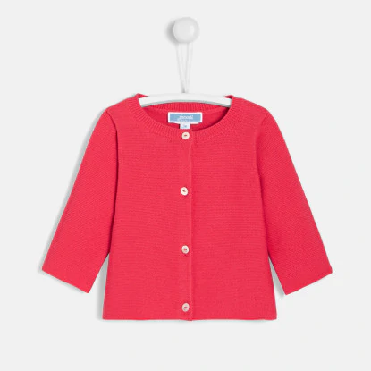 Cardigan bébé fille en point mousse