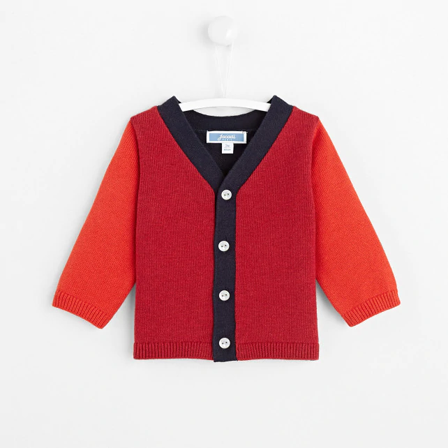 Baby boy colour-block cardigan