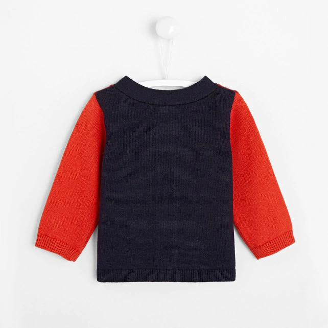 Baby boy colour-block cardigan