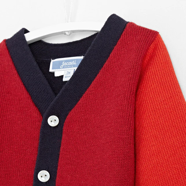 Baby boy colour-block cardigan