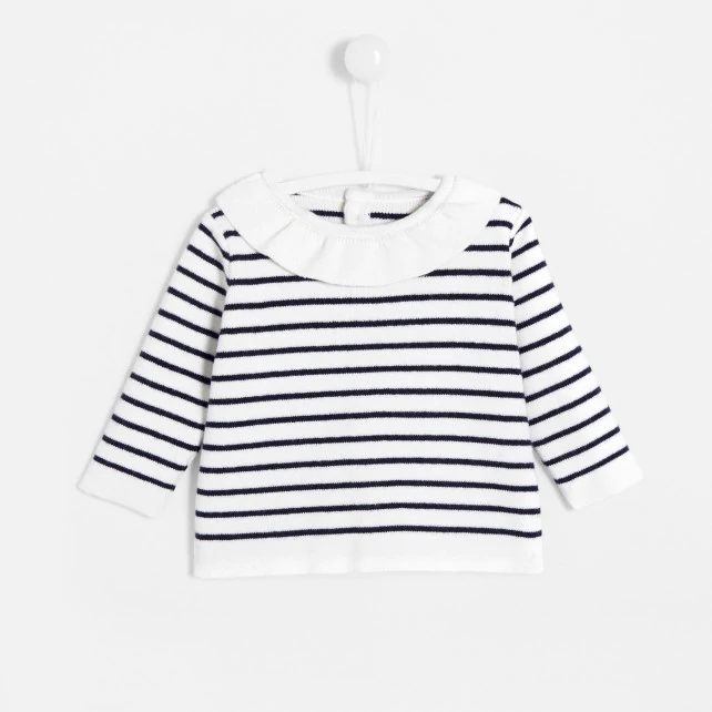 Baby girl sailor-inspired jumper