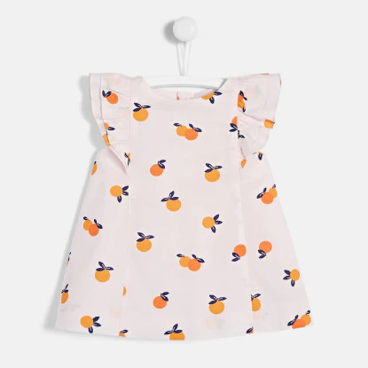 Baby girl dress with clementine motif