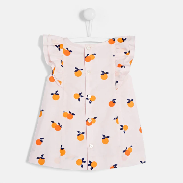 Baby girl dress with clementine motif