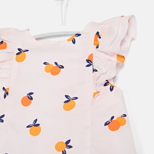 Baby girl dress with clementine motif