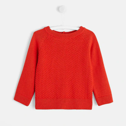 Toddler boy jumper in zig-zag knit