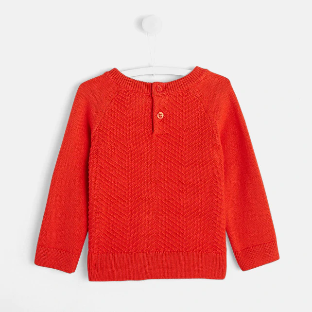 Toddler boy jumper in zig-zag knit