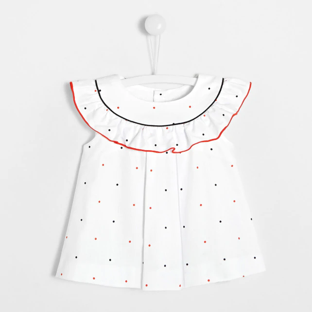 Toddler girl polka dot blouse