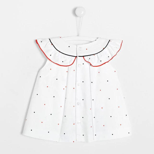 Toddler girl polka dot blouse