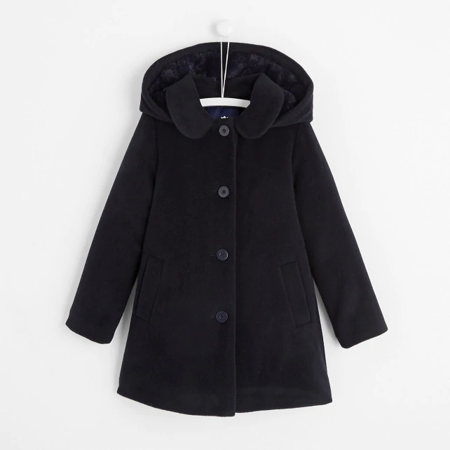 Girl wool velvet coat