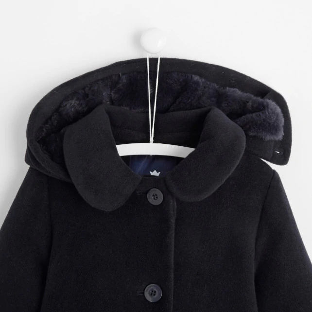 Girl wool velvet coat