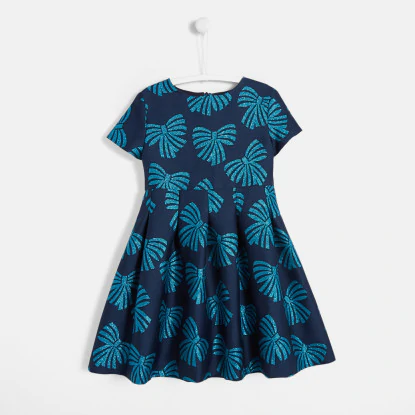 Girl jacquard bow dress