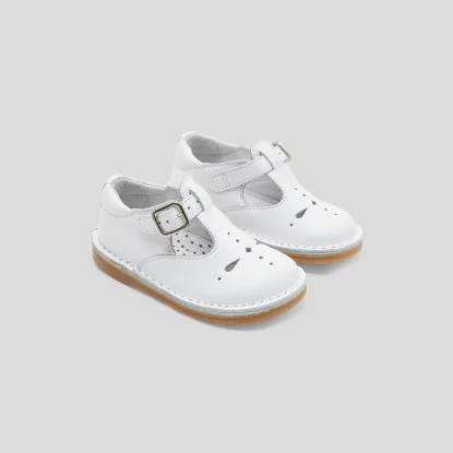 Unisex smooth leather t-bar shoes