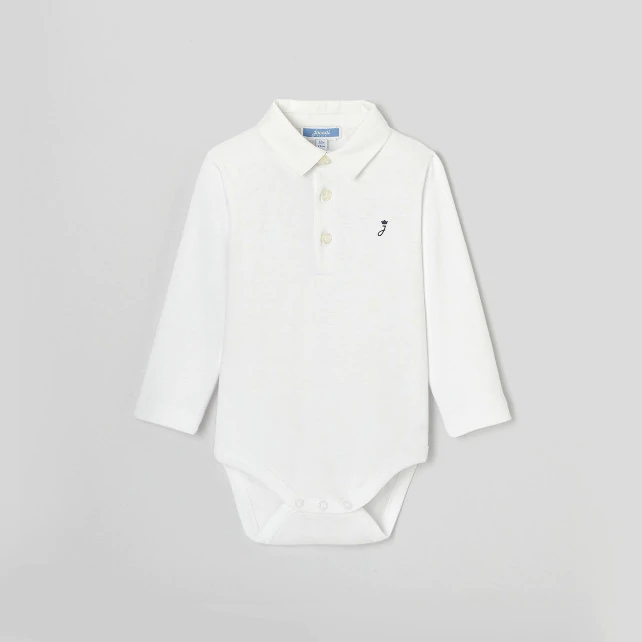 Baby boy bodysuit with Oxford collar