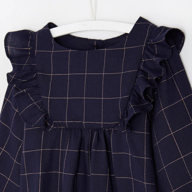 Toddler girl Lurex windowpane print blouse