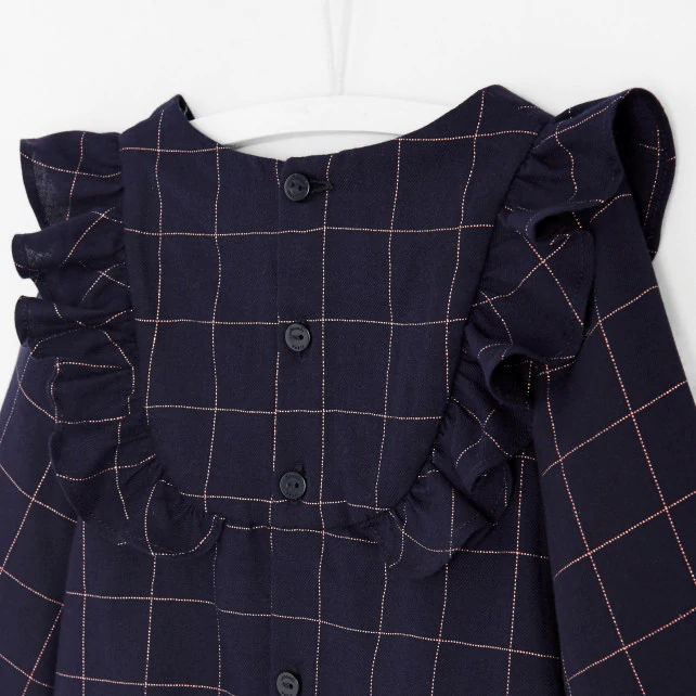 Toddler girl Lurex windowpane print blouse