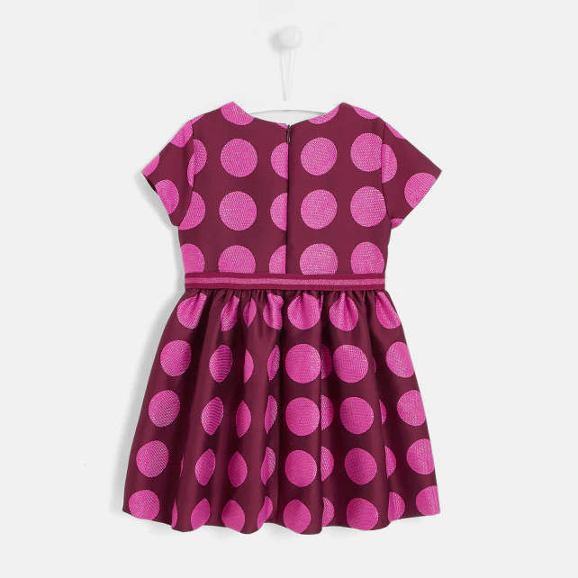 Girl jacquard polka dot Christmas dress