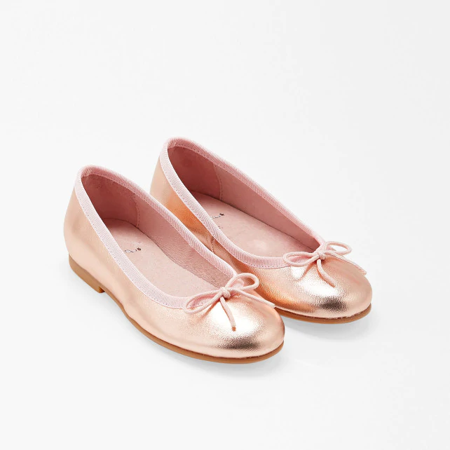 Girl metallic ballet flats