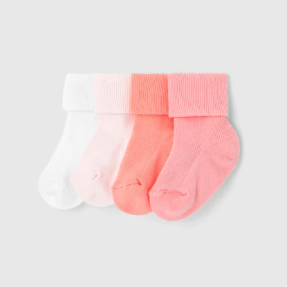 Set of 4 pairs of baby girl socks