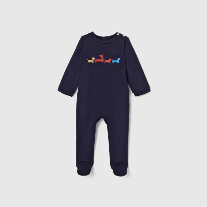 Baby boy velvet footed pyjamas