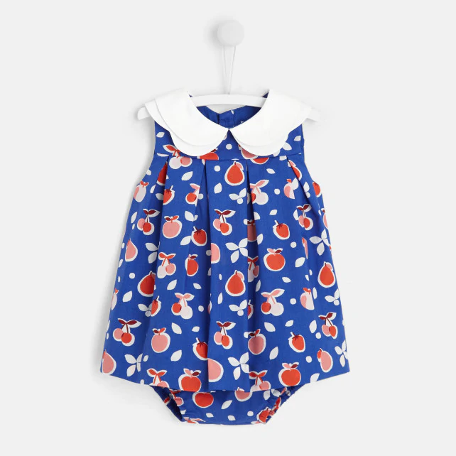 Baby girl dress with fruit motif