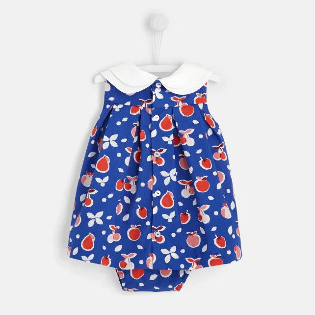 Baby girl dress with fruit motif