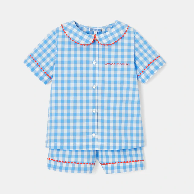 Girl gingham short pyjamas