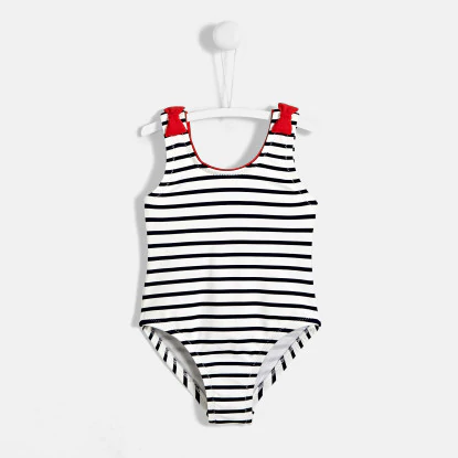 Toddler girl striped swimsuit