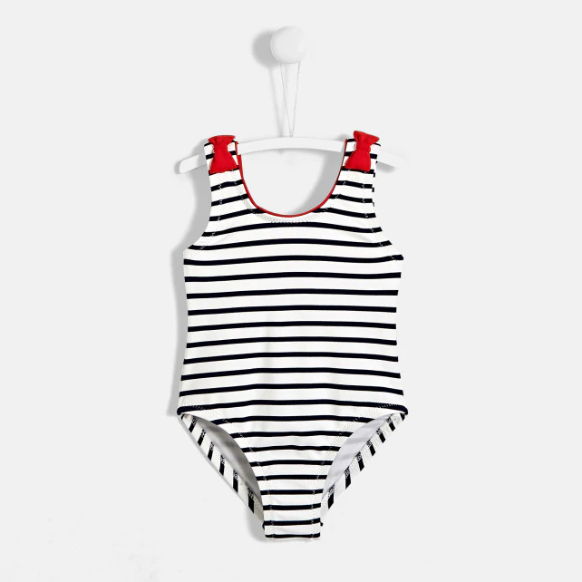 Toddler girl striped swimsuit